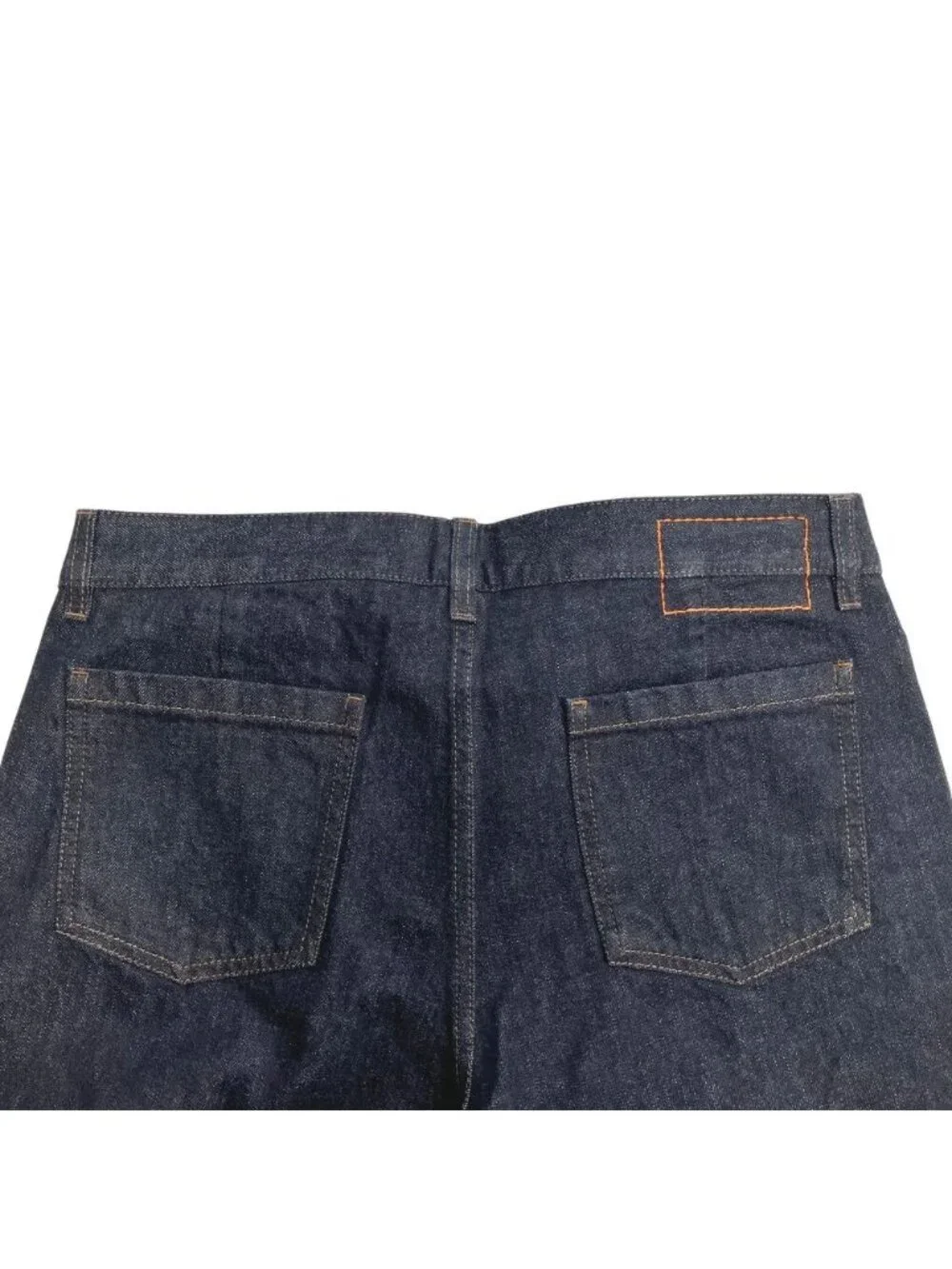 Hermes Denim Pants Jeans Sellier Button Fly Leather Patch Indigo 42
